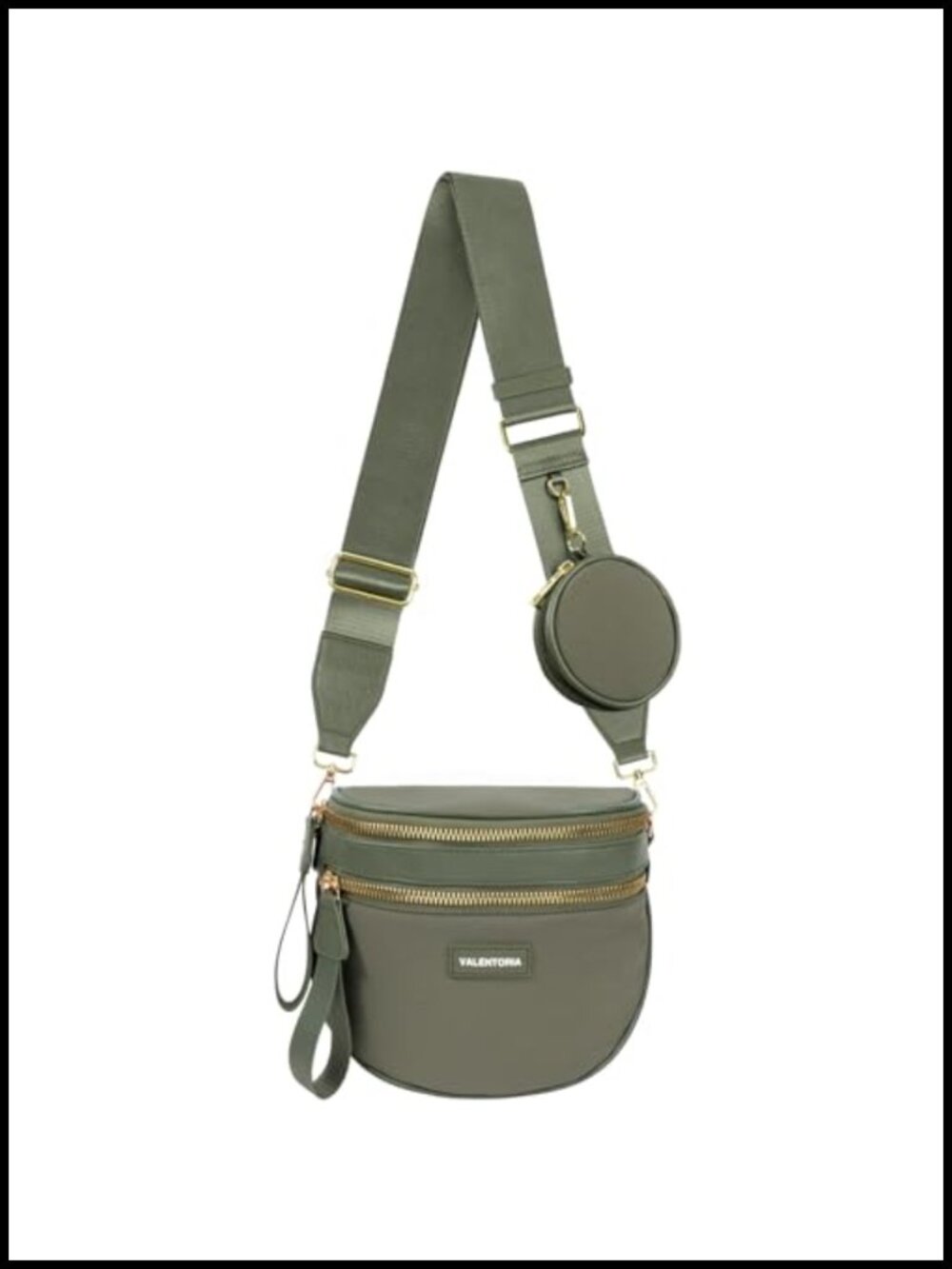 Vegan Leather Crossbody Bag Womens Travel Bum Bag Wide Strap